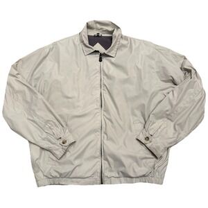 Vintage Trader Bay Harrington Jacket Beige Size L Zip Front Windbreaker